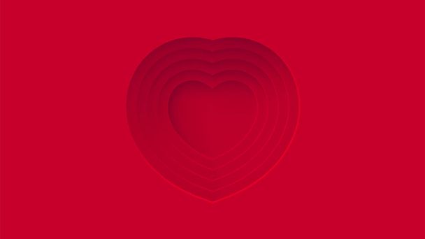 Red hearts abstract center space background - Vector, Image
