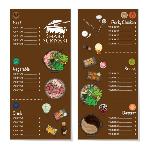 menu shabu sukiyaki restauracja szablonu projektowania obiektów graficznych  - Wektor, obraz