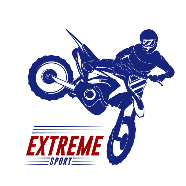 Motocross Jump Logo Vector. Motocross Freestyle Vector. Ilustração vetorial de motocross
 - Vetor, Imagem
