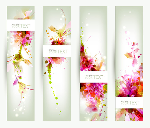 Set of four headers. Abstract artistic Backgrounds - Vektor, Bild
