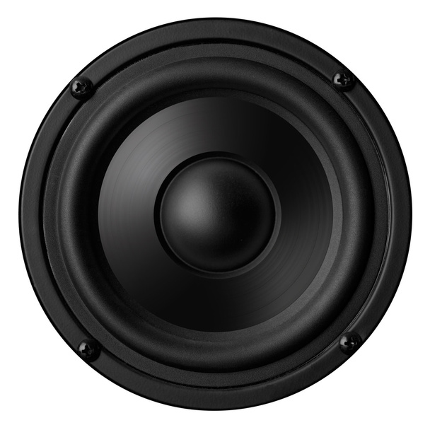 Black speaker, isolated on white background - Foto, afbeelding
