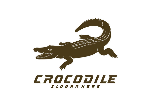 Krokodyl Logo Vector. Ilustracja emblematu aligatora - Wektor, obraz
