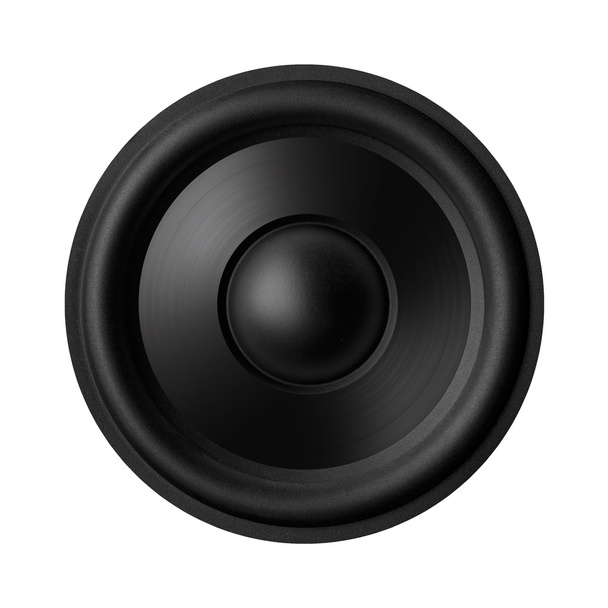 Black speaker, isolated on white background - Φωτογραφία, εικόνα
