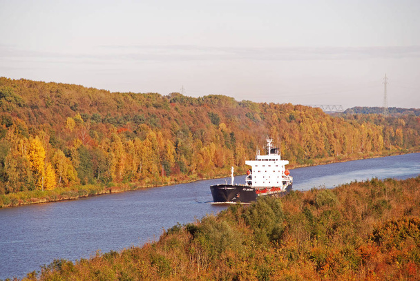 north baltic sea canal in autumn - 写真・画像