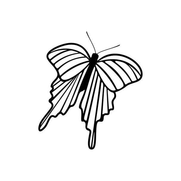 Kelebek logosu tasarım vektörü. Kelebek logosu çizimi - Vektör, Görsel