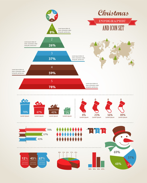 Kerstmis infographic - Vector, afbeelding