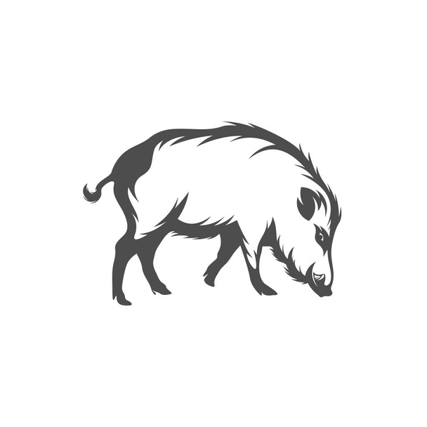 Wild boar Logo Design Vector. Template Illustration. Icon Symbol - Vetor, Imagem