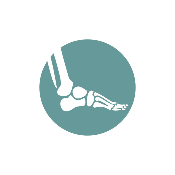 Lidská kost ortopedické logo koncepce vektoru. Rentgenový snímek lidských kloubů. Anatomie kostry plochý design Šablona ilustrace. Symbol ikony - Vektor, obrázek