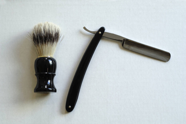 brush for shaving on a white background - Foto, Imagem