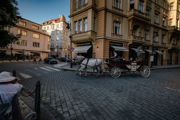 Prague, Czechia - 10.08.2019. The architecture of the old city o - Foto, imagen