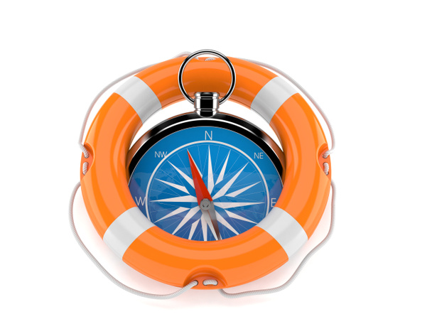 Compass with life buoy - Photo, Image