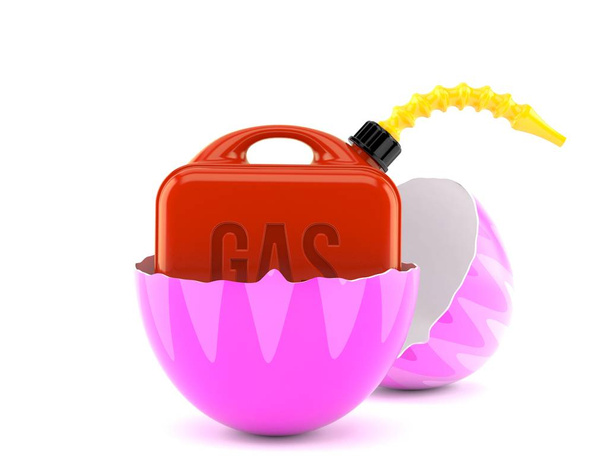 Lata de gasolina dentro de huevo de Pascua
 - Foto, Imagen