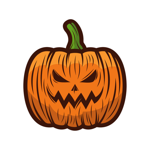 Pumpkin for Halloween Design Vector isolated. Happy Halloween Template Illustration - Vetor, Imagem