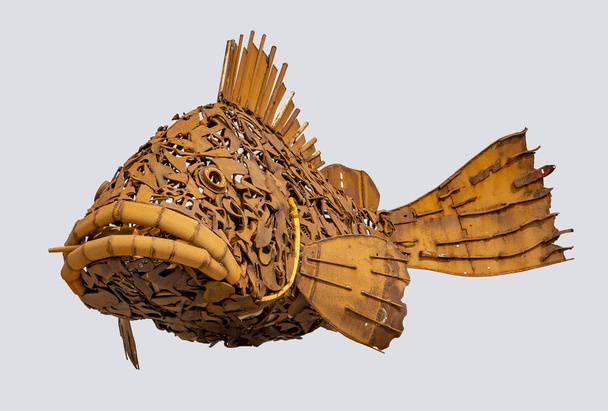 rusty fish sculpture - Photo, Image