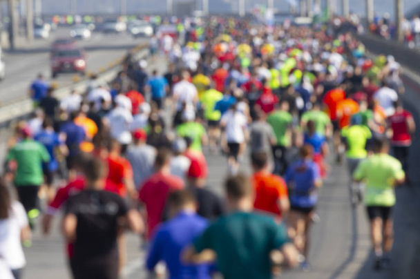 Grupa maratończyków biegających - Zdjęcie, obraz