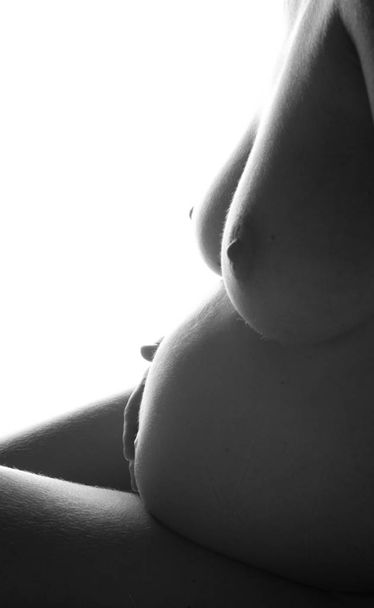 Closeup Shot Of Pregnant Woman - Photo, image