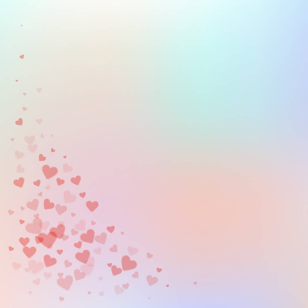Piros szív szerelmes confettis. Valentin-nap sarok o - Vektor, kép