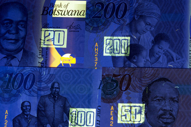 Botswana peníze - pula v UV paprsky - Fotografie, Obrázek