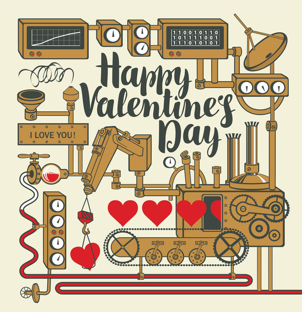 Valentine kártya dekoratív gyári szeretet - Vektor, kép