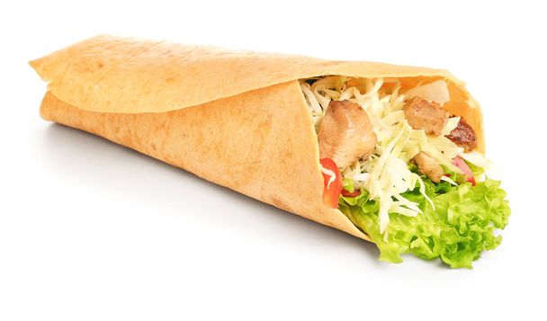 gustoso doner kebab su sfondo bianco - Foto, immagini