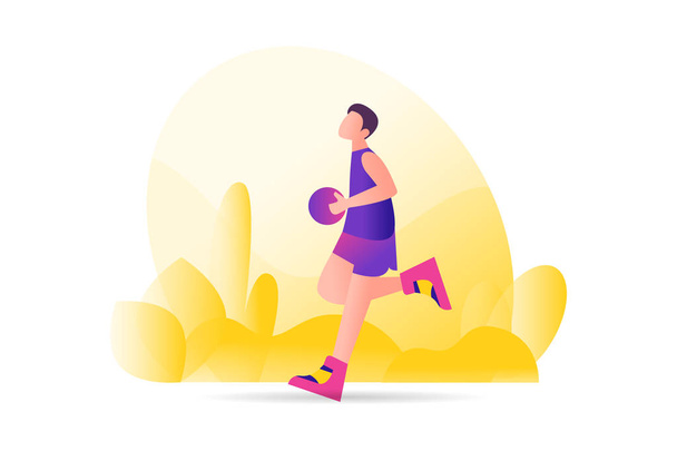 baloncesto atleta concepto vector ilustración concepto para la página de aterrizaje web plantilla, banner, volante y presentación
 - Vector, imagen