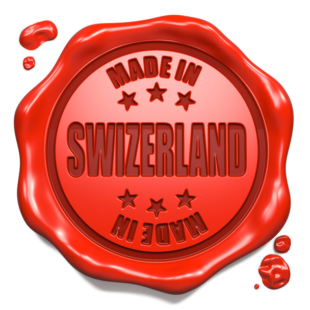 Made in Swizerland - Timbro sul sigillo di cera rossa
. - Foto, immagini