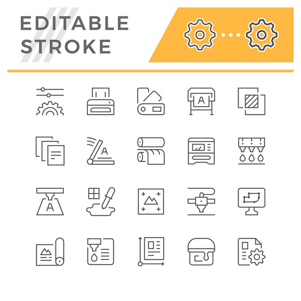 Set line icons of print - Vector, Image