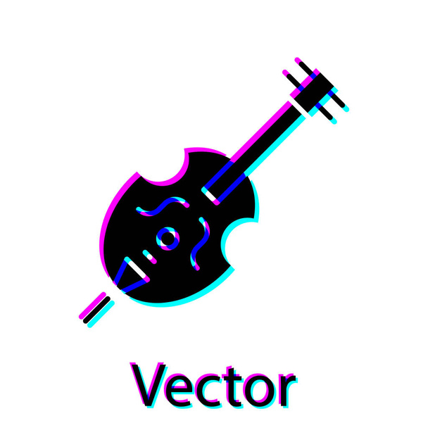 Czarna ikona skrzypiec odizolowana na białym tle. Instrumenty muzyczne. Ilustracja wektora - Wektor, obraz