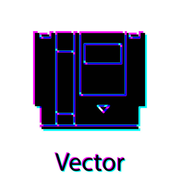 schwarze Patrone für Retro-Spielkonsolen-Symbol isoliert auf weißem Hintergrund. TV-Spielpatrone. Vektorillustration - Vektor, Bild