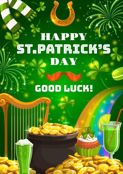 Patricks dag Ierse symbolen van geluk en fortuin - Vector, afbeelding