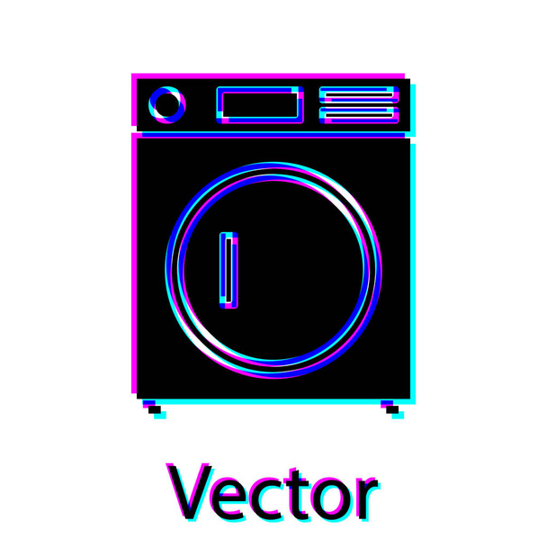 Icono de Arandela Negra aislado sobre fondo blanco. Icono de lavadora. Lavadora de ropa - lavadora. Símbolo de electrodomésticos. Ilustración vectorial
 - Vector, imagen