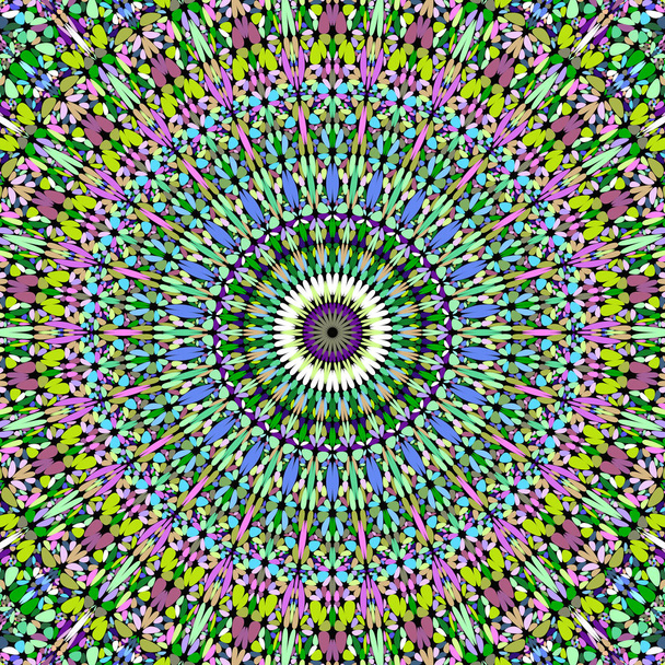 Kolorowe kwiaty mozaika mandala tło projekt - abstrakcyjny wektor ornament - Wektor, obraz
