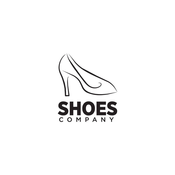 Woman shoes logo design vector template - Vector, Image