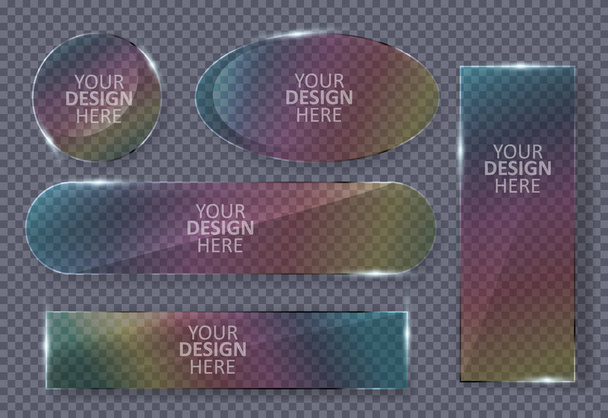 Reflecting glass banner.  isolated on transparent background - Vector, Image