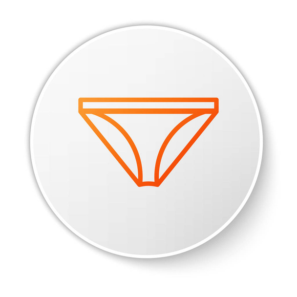 Oranžová čára Pánské kalhotky ikona izolované na bílém pozadí. Mužské spodní prádlo. Bílý knoflík. Vektorová ilustrace - Vektor, obrázek