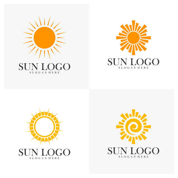 Set van Sun logo design vector template, Pictogram symbool, Illustratie - Vector, afbeelding