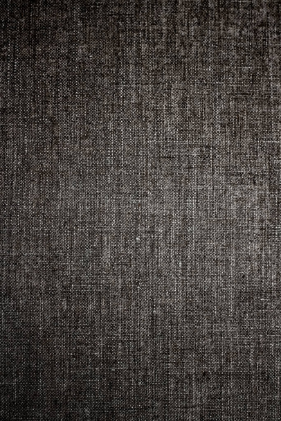 Dekoracyjny ciemny len tkanina teksturowane tło dla wnętrz, f - Zdjęcie, obraz
