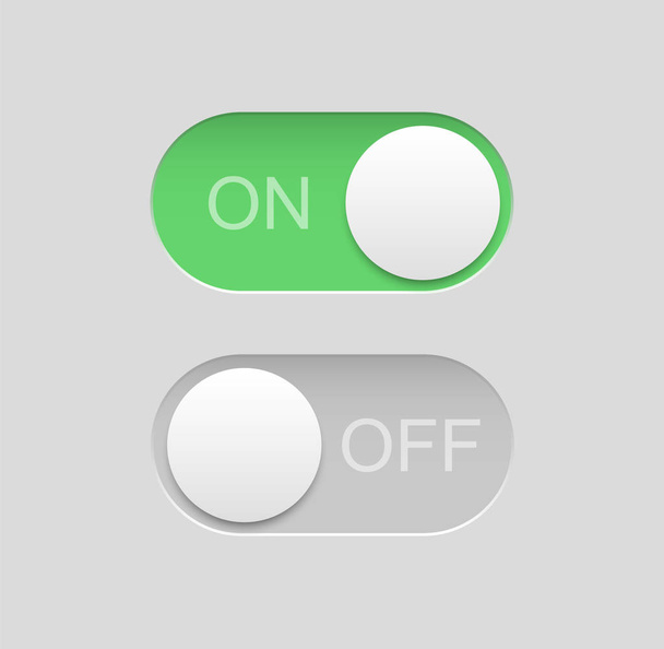 Toggle switch icons. On off buttons. - ベクター画像