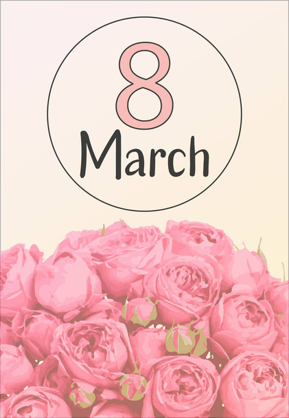 Feliz Dia das Mulheres flores cartão de saudação
 - Vetor, Imagem