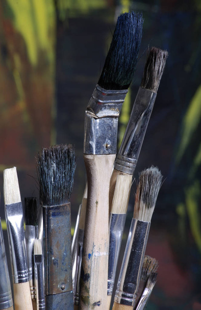 brushes for painting on the table - Photo, Image