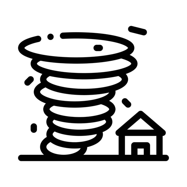 Tornado House Εικονίδιο διάνυσμα Περίγραμμα Εικονογράφηση - Διάνυσμα, εικόνα
