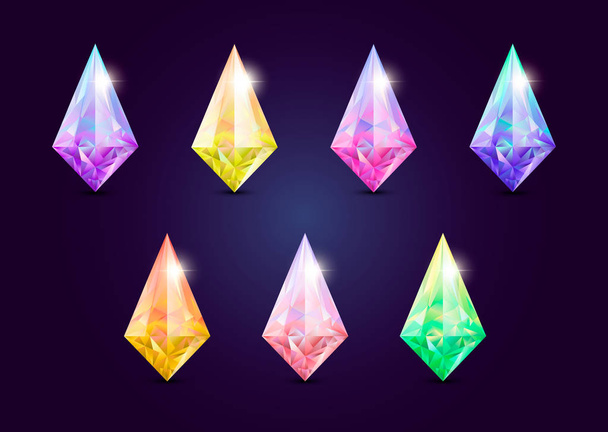 Set of  jewelry gems, stone for game.  - Вектор, зображення