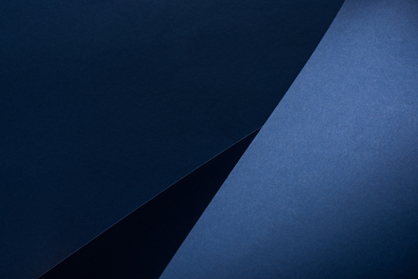 top view of curved blue paper background - Zdjęcie, obraz