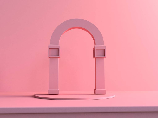 Fondo de moda, Arco sobre la mesa, Fondo abstracto rosa - Foto, imagen