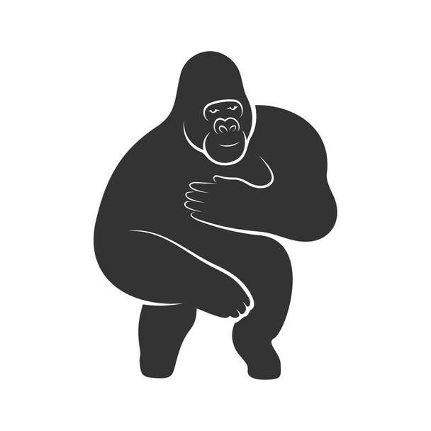 Gorilla Logo Design Vector. Modelo do logotipo do rei kong
 - Vetor, Imagem