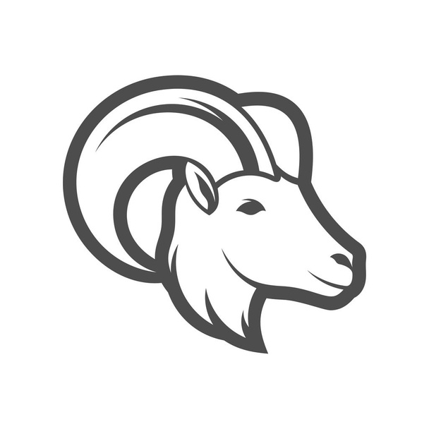 Goat Logo Design Vector. Modelo do logótipo da cabra
 - Vetor, Imagem