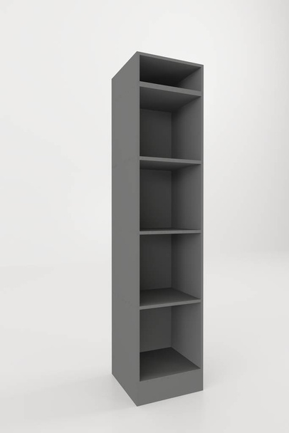 Black Floor Display Rack For Supermarket Blank Empty Displays With Shelves Products On White Background Isolated. - Photo, Image