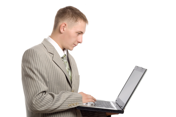 Young businessman working with notebook - Photo, Image
