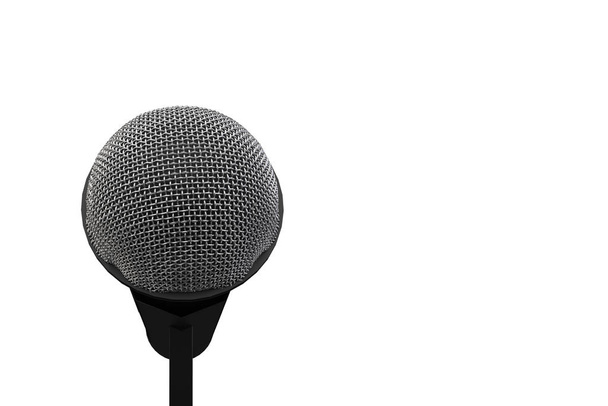 3d rendering. A microphone head with clipping path isolated on white background. - Photo, Image