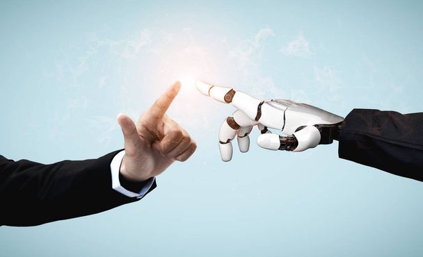 künstliche Intelligenz ai Forschung von Robotern und Cyborg-Entwicklung für die Zukunft der Menschen leben. Digitales Data Mining und maschinelles Lerntechnologie-Design für Computer-Gehirn-Kommunikation. - Foto, Bild